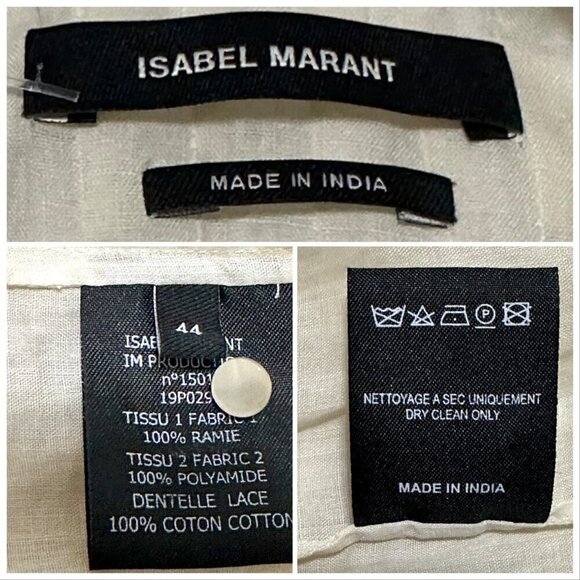 Isabel Marant Roya Sleeveless Lattice-Lace Neck Blouse, Size  FR 44/US 12 - Picture 5 of 13